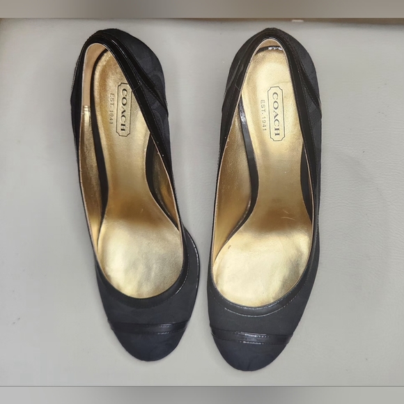 COACH Women's Canvas Wedge Shoes in Black, Size 8B, were only used for testing - Picture 10 of 11